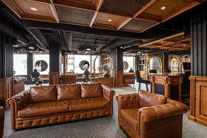 Diseño Interior de Barbería Retro, Decoración de Salón de Hombres Modernos, Fancy Barbershop Furniture Builder, Muebles de Cafetería de Madera - Product Image 5