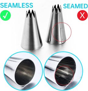 Lot de 29 douilles à pâtisserie de formes variées en acier inoxydable 304 sans soudure pour glaçage - Product Image 6