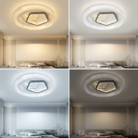 Plafonnier de salon circulaire minimaliste, motif Ginkgo, lampe LED, bordure en acrylique côtelé pour la décoration intérieure contemporaine
