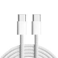 Cable de Datos USB Tipo C a C de Carga Rápida con Trenzado de Nailon de 2 Metros y 60 W para iPhone 16 Pro Max, Cable Lightning