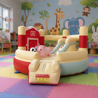 Aire de jeux gonflable commerciale intérieure pour tout-petits, combo ferme, structure de saut en PVC certifiée CE