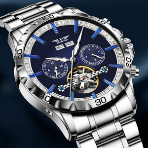 PINDU Classic Luxury Men's Automatic <b>Mechanical</b> <b>Watch</b> Hollow Movement Multifunctional Month Day - Product Image 1
