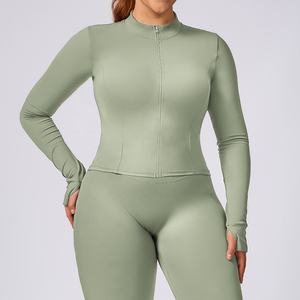 <span class=keywords><strong>Obese</strong></span> grande taille Yoga vêtements femmes séchage rapide Pilates course serré sport Fitness veste 8047 - Product Image 5