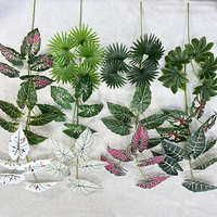 5 Fourchettes de feuilles d'alocasia artificielles en plastique, style palmier de Madagascar, Nouveaux produits, Haute qualité, Économique