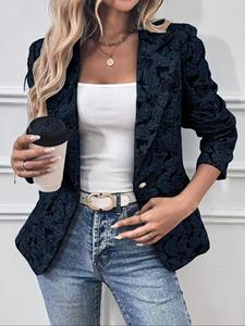 Veste Courte Décontractée <span class=keywords><strong>Femme</strong></span> Tendance – Style Rétro Jacquard Coupe Slim - Product Image 6