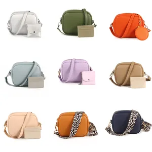 New Style Women's Messenger Bags Custom Zipper Pu Vegan Leather Camera Bag Small Luxury Designer Crossbody Bag With Strap
