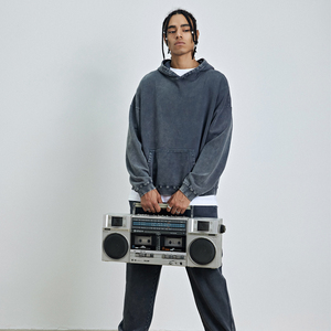 Sudadera con capucha desgastada de peso pesado de alta calidad fabricantes de ropa desgastada sudaderas con capucha de lavado ácido de gran tamaño personalizadas - Product Image 6