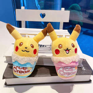 พวงกุญแจตุ๊กตาพิคาชูหูนุ่ม ขนาด 12 ซม. 4 นิ้ว สไตล์ไอศกรีม สำหรับฤดูร้อน ขายส่งสำหรับตู้ขายของเล่นโปเกมอน - Product Image 3