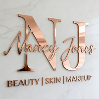 Enseigne personnalisée en métal 3D pour intérieur, logo mural, lettres, décoration murale pour salon de beauté, revêtement en poudre acrylique, signalétique intérieure pour bureau