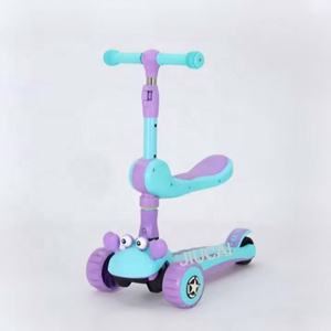 Trottinette pour enfants moderne en plastique pliable et réglable en hauteur, âges 3-12, <span class=keywords><strong>carrosserie</strong></span> graffiti, plateau en PU extra large antidérapant, éclairage - Product Image 3