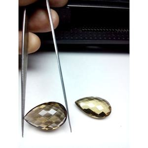 พลอยลูกแพร์เหลี่ยมเพชรพลอยธรรมชาติ briolette ควอทซ์15X25mm - Product Image 2