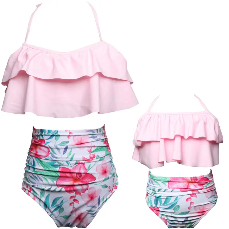 Wholesale Swimsuit Two Pieces Bikini Set Swimwear Bathing Suits Mother Daughter Swimsuit Family Matching Set Beachwear