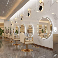 Miroir circulaire de salon de coiffure avec éclairage LED, très demandé