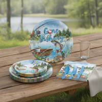 Assiettes en papier jetables écologiques pour pique-niques en plein air, célébrations du Nouvel An chinois, Noël, anniversaires d'enfants - Démarrez la fête !