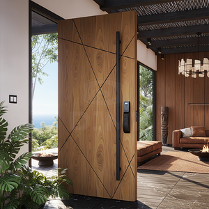 <span class=keywords><strong>Porte</strong></span> d'entrée pivotante en bois massif de luxe européen DJMI pour villa, extérieur, sécurité, entrée principale - Product Image 6
