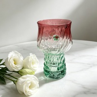 Gobelet en verre de Noël avec dégradé rouge et vert pour dîner de Noël, vin, jus, dessert, fête, mariage, décoration de table, vaisselle décorative