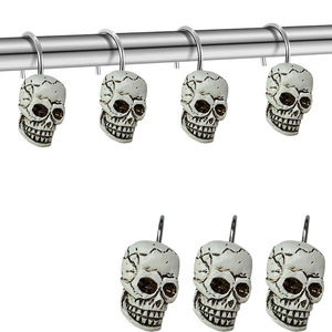 Skull Shaped Resin Shower <b>Curtain</b> <b>Hooks</b> Milky Color Single <b>Hook</b> Bathroom Bedroom Decor 20-30KG Load Capacity - Product Image 1