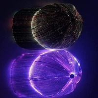 Gorra de Béisbol LED de PVC Hecha a Mano, Gorra con Visera para las Cuatro Estaciones, Tejido Transpirable e Impermeable, con Brillo en la Oscuridad, Cierre a Presión