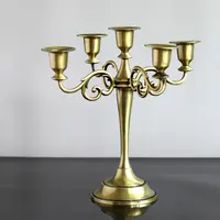נורדי סגנון ברונזה פמוט 3 זרוע חתונה מנורת שולחן סידורי אחרים פמוט זהב מתכת פליז פמוט