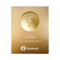 Trophée Souvenir Plaque en Alliage d'Aluminium Personnalisée pour Lauréats ayant Plus de 100 000 Abonnés Facebook, Décerné aux Propriétaires de Comptes