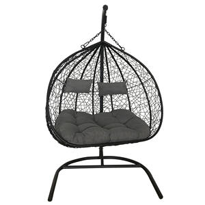 Fauteuil suspendu double en or pour chambre à coucher, <span class=keywords><strong>hamac</strong></span> automatique en forme d'œuf pour adultes, intérieur/extérieur, en fer, importateur - Product Image 2