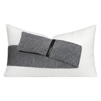 Housse de coussin lombaire RUIYI 50x30cm rectangulaire en tricot 100% polyester lavable avec fermeture éclair invisible, design moderne et épuré