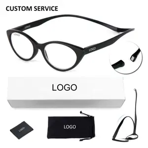 2024 Designer en gros à la mode noir oeil de chat magnétique lunettes de lecture suspendus cou aimant lunettes de lecture pour les femmes