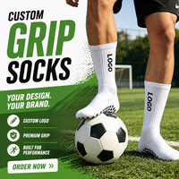 Chaussettes de football unisexes respirantes de haute qualité, antidérapantes, pour l'entraînement, le cyclisme, sportives, avec revers personnalisé