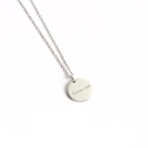 Joyería cristiana, collar de disco de acero inoxidable para mujeres y hombres, palabras inspiradoras grabadas con cadena de eslabones, estilo moderno - Product Image 5