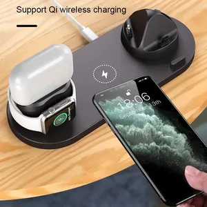 Station de charge sans fil 6 en 1 pour <span class=keywords><strong>iPhone</strong></span> 15 16, <span class=keywords><strong>Apple</strong></span> Watch, Airpods, chargeurs de téléphone, station de charge <span class=keywords><strong>rapide</strong></span> - Product Image 2