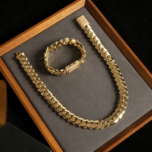 Collier ras du cou en gros, chaîne cubaine en or 18 carats personnalisée, chaîne cubaine Miami en or 24 carats, collier chaîne cubaine Miami 20 mm - Product Image 1