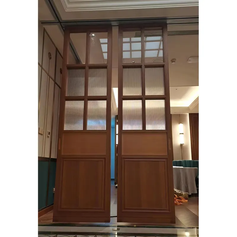 Low Cost Partition Wall Material For Dining Room Dividers Screens Aluminium Frame Wall Glass Operable Partition Door