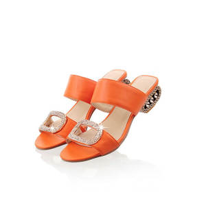 Pantoufles d'été en diamant pour femmes, <span class=keywords><strong>petite</strong></span> taille 32 33 grande taille 42 43 talons carrés, pantoufles de plage décontractées, chaussures de marche et de rencontre - Product Image 4