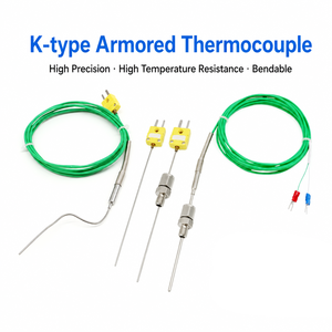Capteur de résistance thermique en acier inoxydable, résistance à haute température, type K, thermocouple blindé WRNK-191 - Product Image 1