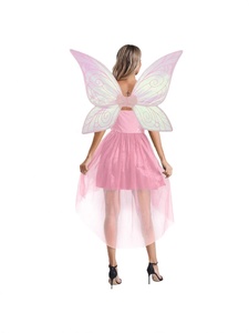 2026 Womens Halloween Fairy Costume Cosplay Dress With Elf <strong>Wings</strong> Playful Sprite Outfit for Role Play Party Dress up - Product Image 4
