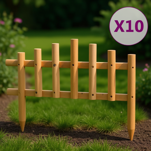 ขอบสนามหญ้าเฟอร์วูด ขนาด 14.4 นิ้ว รูปทรงสี่เหลี่ยมผืนผ้า ของตกแต่งสวน ทนทานต่อสภาพอากาศ ผิวสัมผัสธรรมชาติ ติดตั้งด้วยเสา - Product Image 2