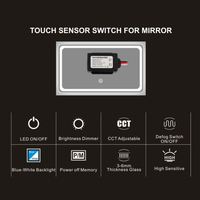 Interruptor Táctil Inteligente LED para Espejo, 12V 5A, Sensor, Clasificación IP20, Garantía de 2 Años, Producción de Fábrica China, Venta al Por Mayor