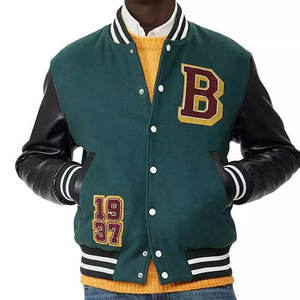 Nouvelle veste de baseball pour homme de qualité supérieure, logo brodé personnalisé, col montant pour l'hiver, style veste avec poche pour homme - Product Image 1