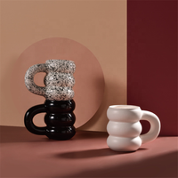Tasse à café pour couple, style nordique, en céramique, à la mode, avec poignée mignonne, pour verres à thé