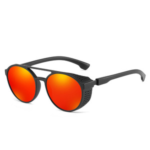Gafas de Sol Polarizadas Clásicas de Doble Puente Negras Estilo Steampunk de Alta Calidad para Hombre, Nueva Tendencia, Azul Claro Transparente - Product Image 3
