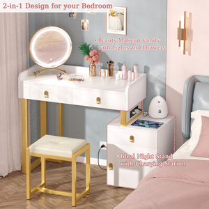 Moderno multifunzionale trucco vanità camera <span class=keywords><strong>da</strong></span> letto mobili specchio illuminato caratteristiche di stoccaggio per appartamenti <span class=keywords><strong>ingresso</strong></span> cassettone - Product Image 3