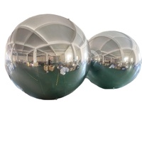 2024 boule de miroir gonflable suspendue géante décoration de ballon boule or/argent grande boule brillante