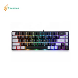 Venta caliente 60% teclado portátil para juegos Rainbow LED retroiluminación Mini teclado para juegos personalizado