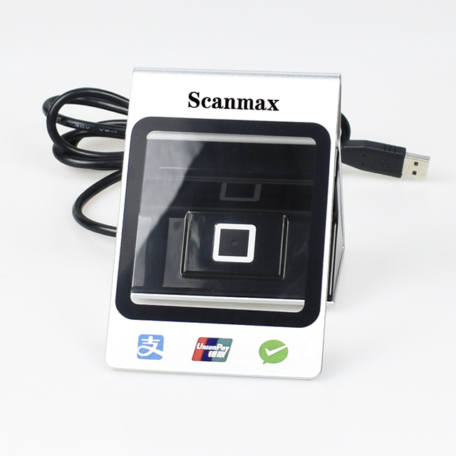 USB Desktop 2D QR Code Omnidirectional Barcode Scanner Hands-Free Corded QR Code Reader for POS PC Stock-for Supermarkets