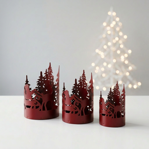 Últimos modelos en oferta: Portavelas votivas de metal con diseño navideño 2026 para decoración del hogar - Product Image 4