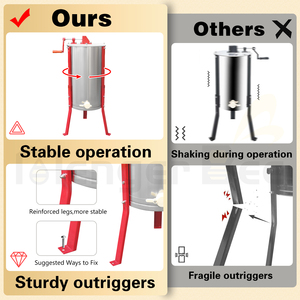 Extractor de Miel Manual de 2 Cuadros, de Acero Inoxidable, con Manivela, Centrífuga de Miel para Apicultura, Granja y Recolección de Miel en el Hogar - Product Image 3