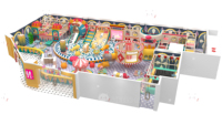 Aire de jeux intérieure pour enfants, aire de jeux en plastique technique pour enfants en bas âge avec fosse à balles, toboggan, trampoline