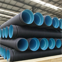 Tuyau de drainage d'égouts municipaux souterrains en PE100 HDPE à double paroi ondulée SN16 DN160 DN315 DN800, fourni par l'usine chinoise