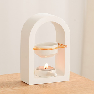 Gypsum Romantic Arch Golden Household Candle <strong>Lamp</strong> Stove Essential <strong>Oil</strong> Incense Wax Tea Light Wax Warmer Aroma <strong>Oil</strong> Warmer Holder - Product Image 3
