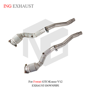 Tubo de Escape de Acero Inoxidable de Alto Flujo ING Ferrari para Ferrari <span class=keywords><strong>GTC4Lusso</strong></span> V12 con Protector de Calor, Piezas de Escape de Alta Calidad - Product Image 4